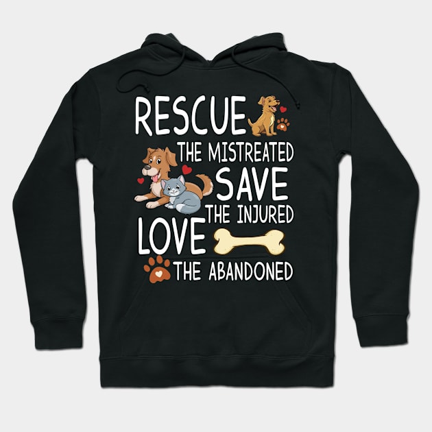 Animal Rights Cruelty Awareness, Cat Dog Rescue, Animal Lover Hoodie by thavylanita